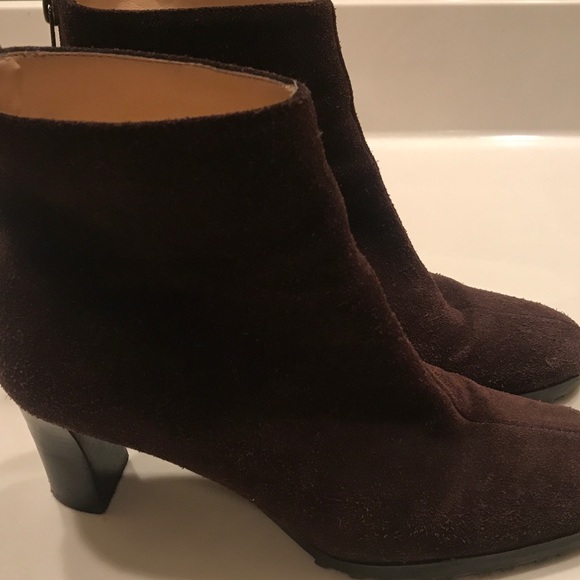 Ann Taylor Loft Brown Suede Ankle Boots - Picture 2 of 8